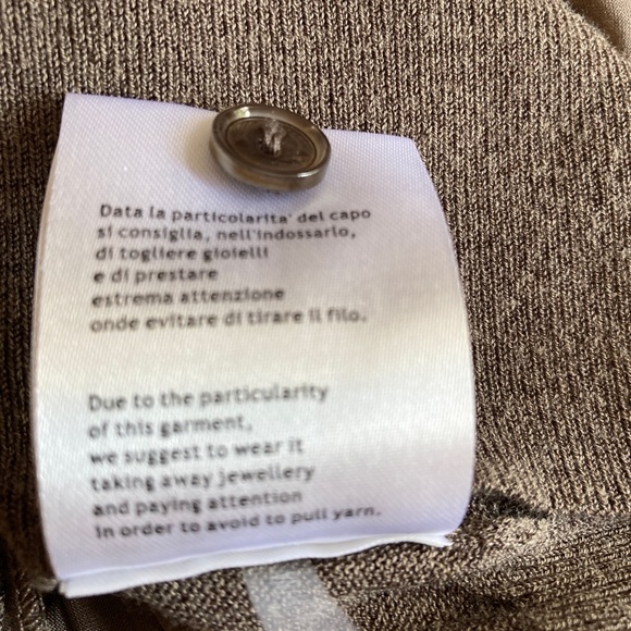 NWT ALPHA Massimo Rebecchi Brown Thin Knit Sheer Silk Back Cardigan Size 46 - Picture 12 of 12